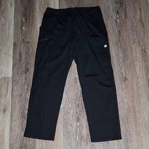Black Track Pants with Elastic Waistband and Comfortable Fit